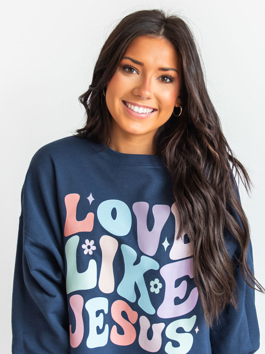 Love Like Jesus Navy Sweatshirt