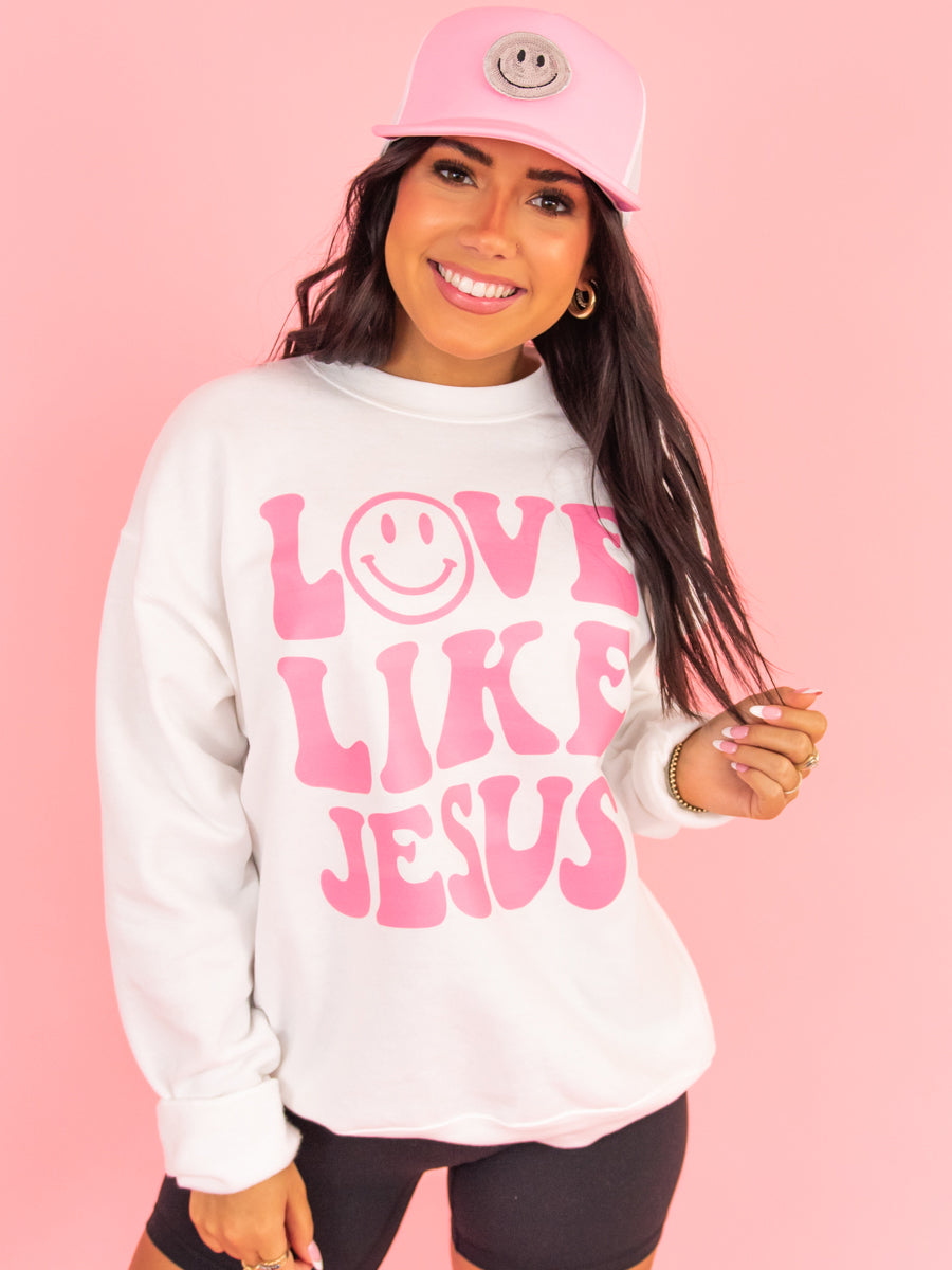 Love Like Jesus Smiley Face Sweatshirt