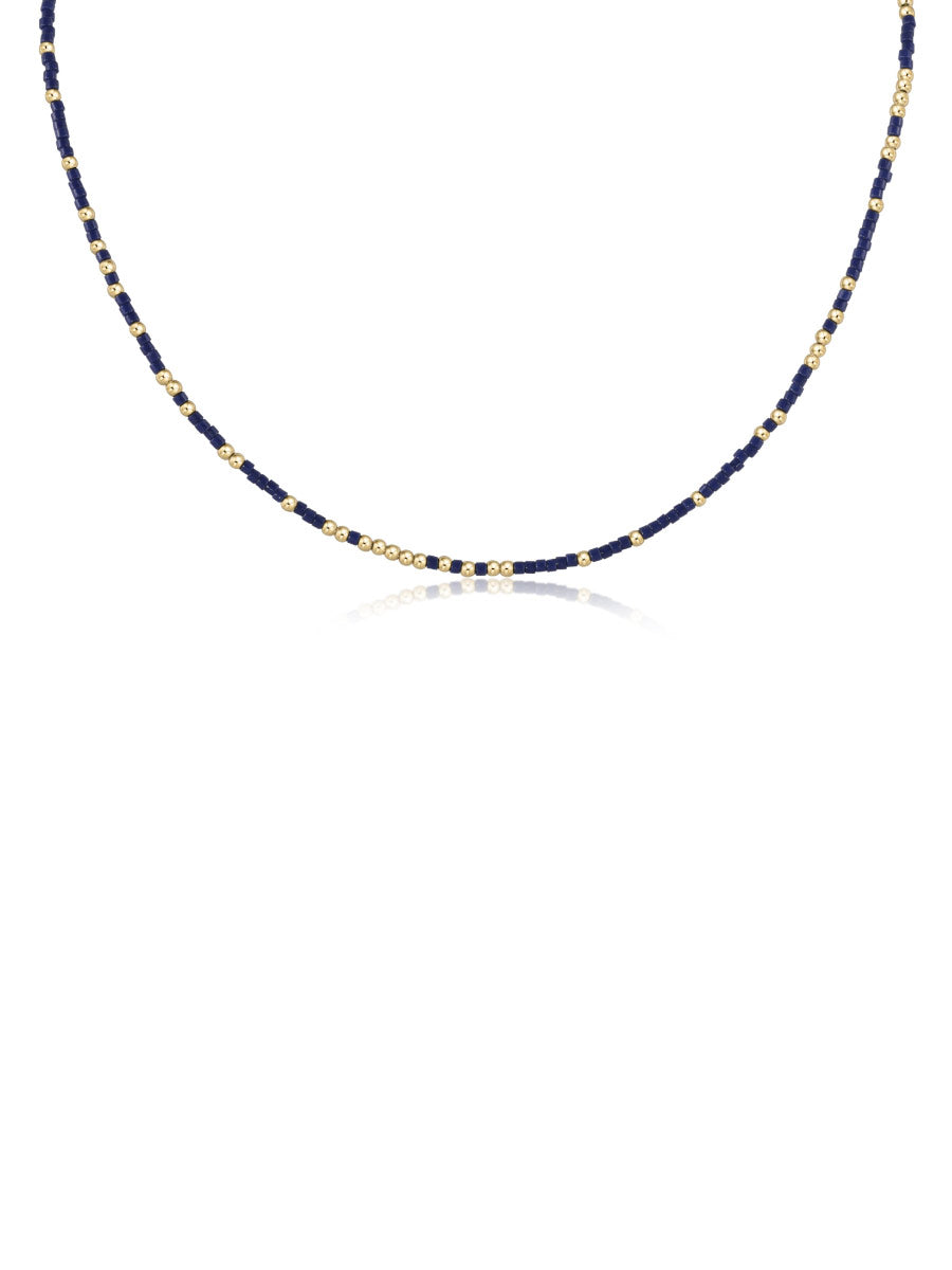 Navy and Gold Beaded Neckace