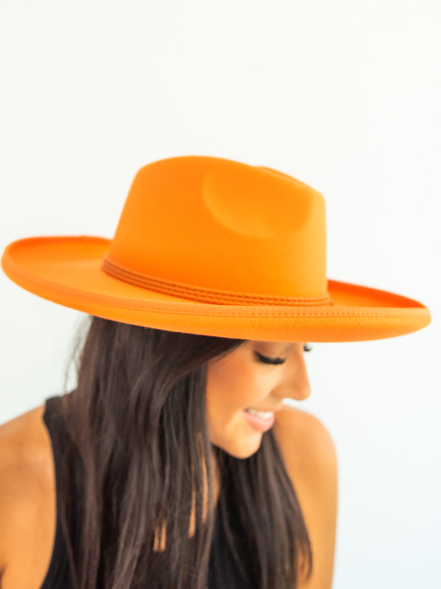 Orange Curl Brim Fedora