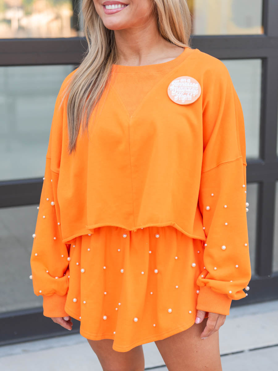 Orange Skort with Pearls