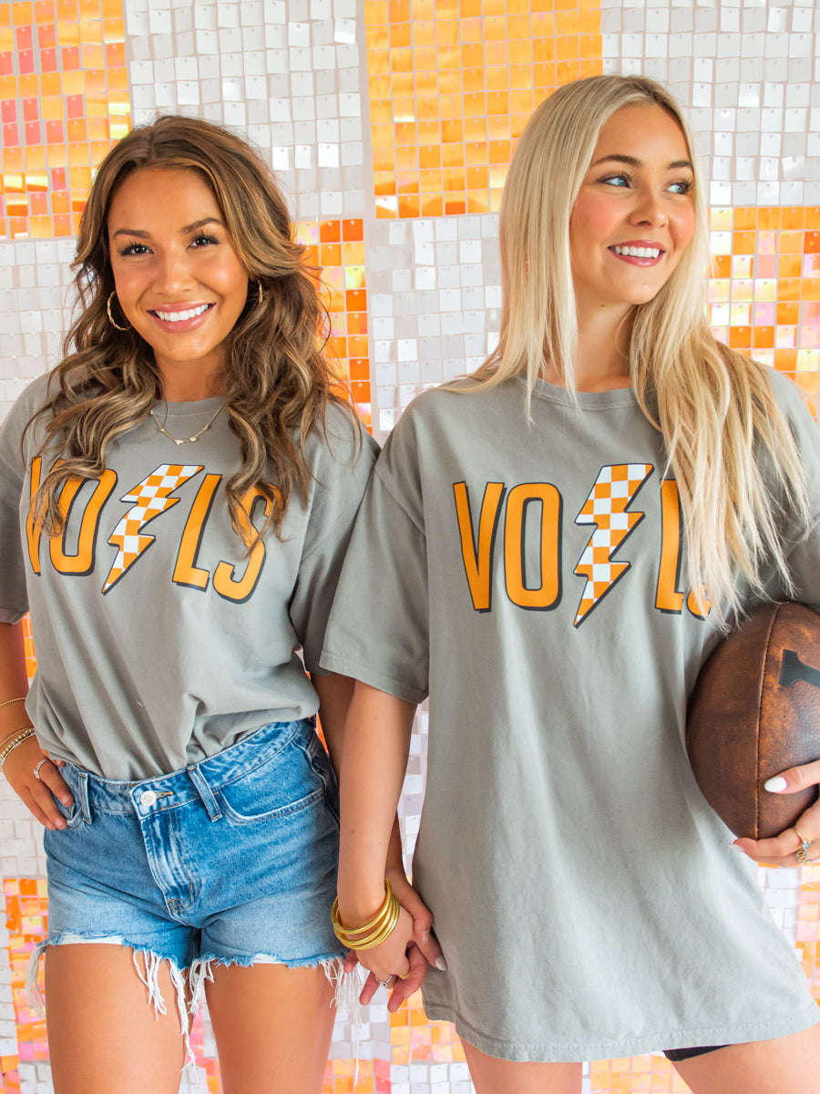 Orange and White Checkerboard Tee