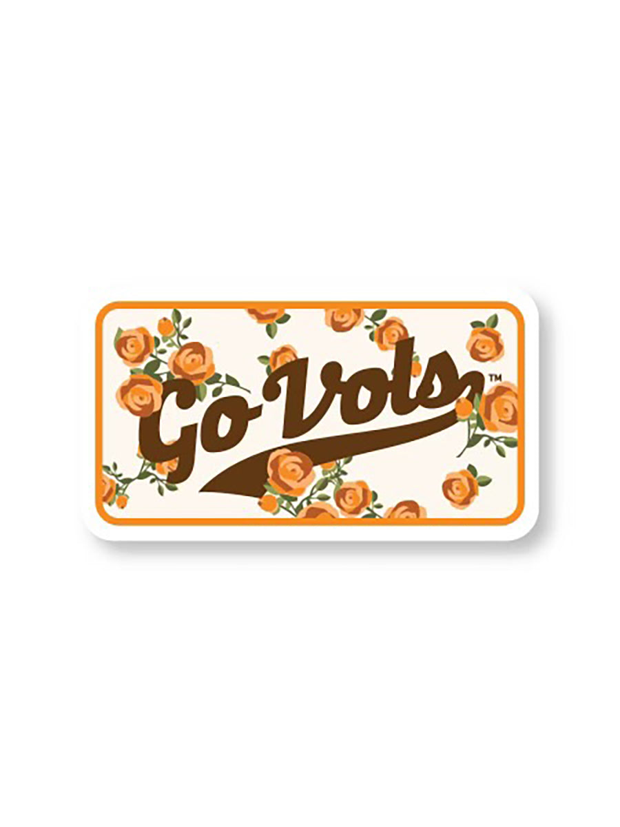 Go Vols Orange Floral Sticker