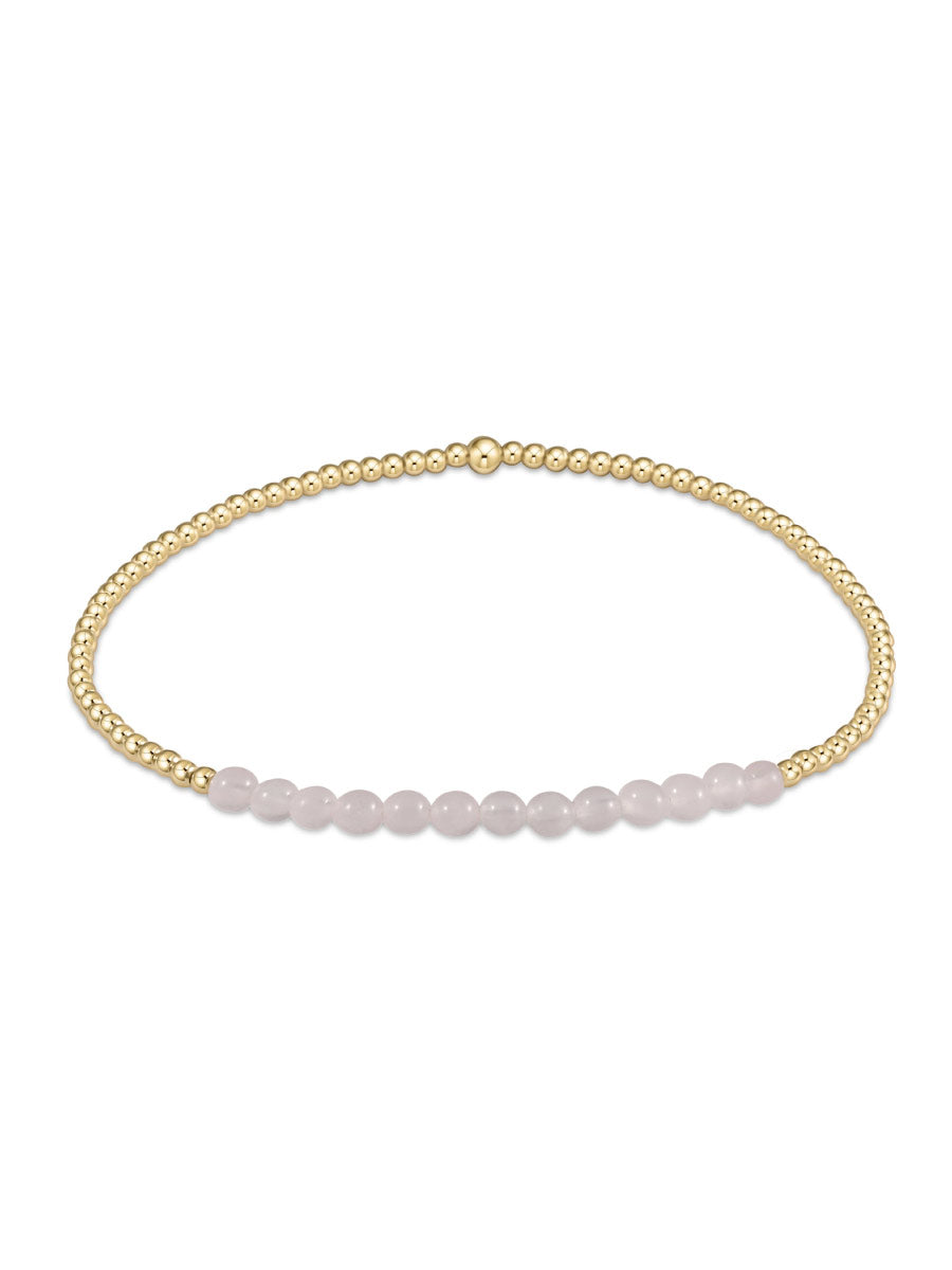 Gold and Rose Quartz Beaded Bracelet