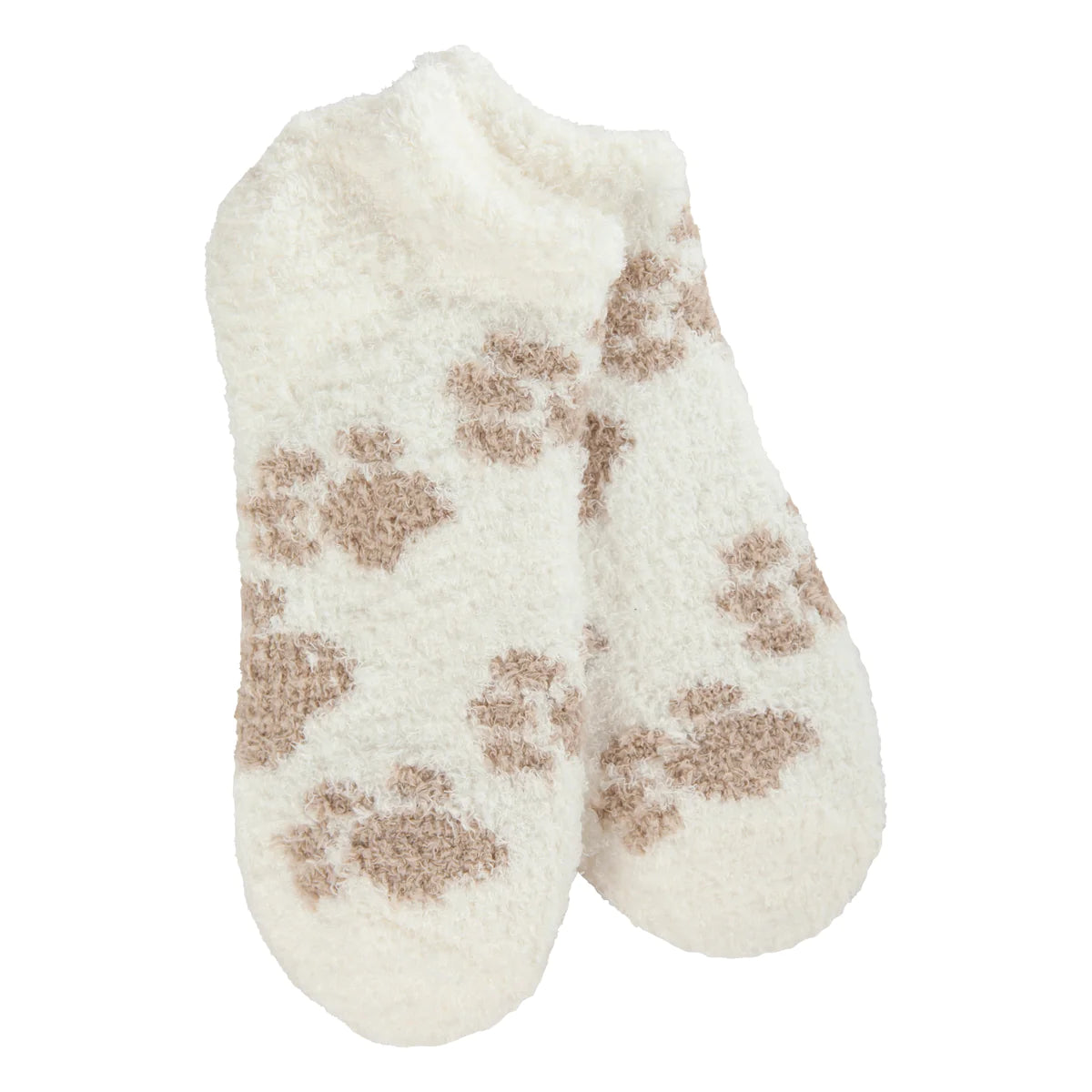 Cream Socks with Paw Prints