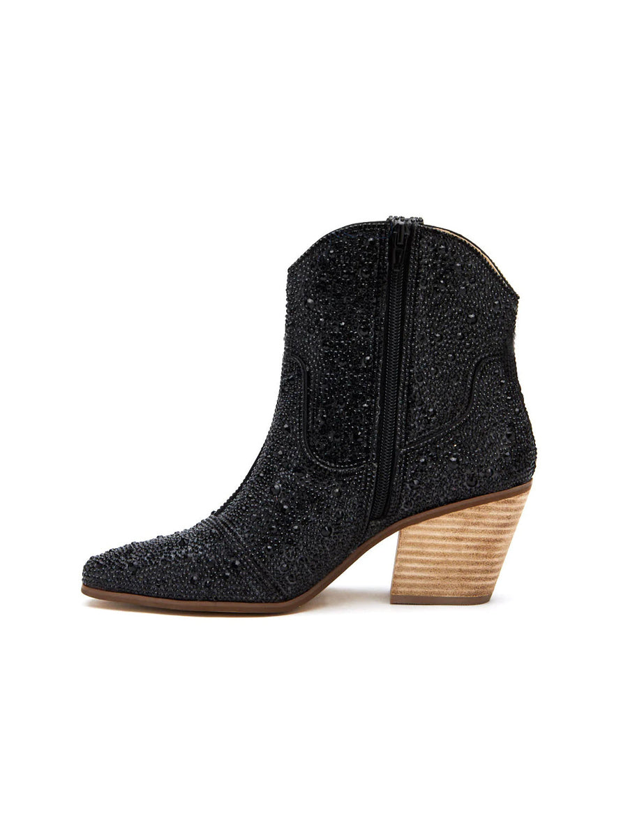 Black Rhinestone Sparkly Boots