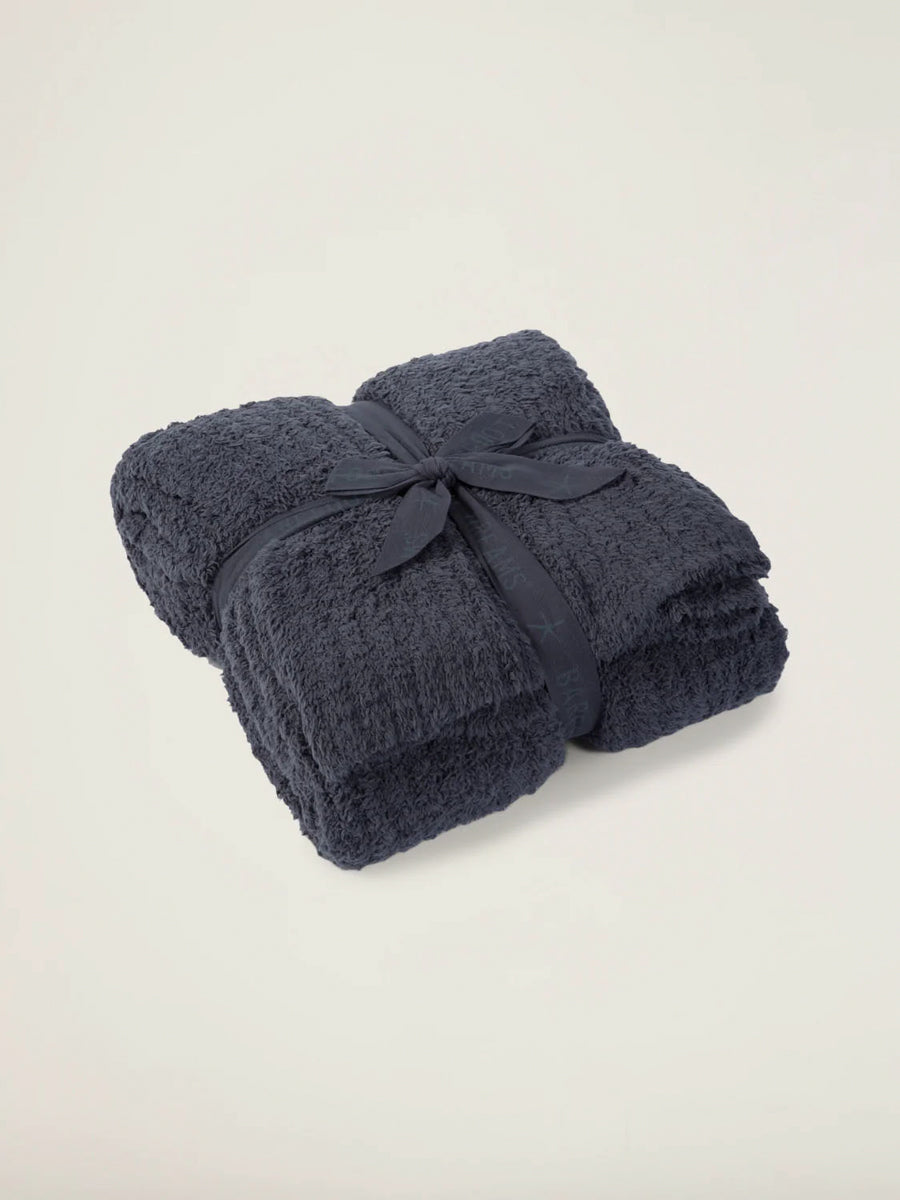 Dark Blue Barefoot Dreams Ribbed Blanket