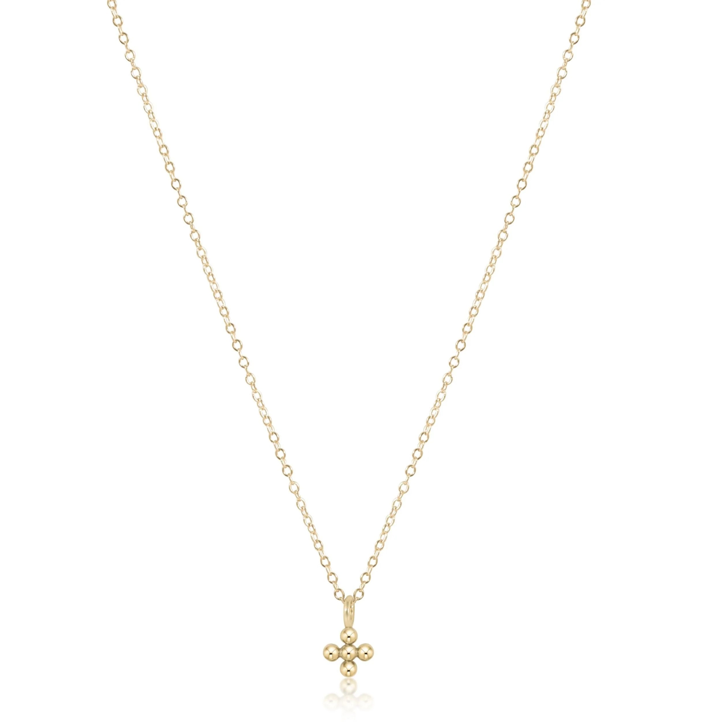 E-Newton Gold Cross Charm 16" Chain Necklace