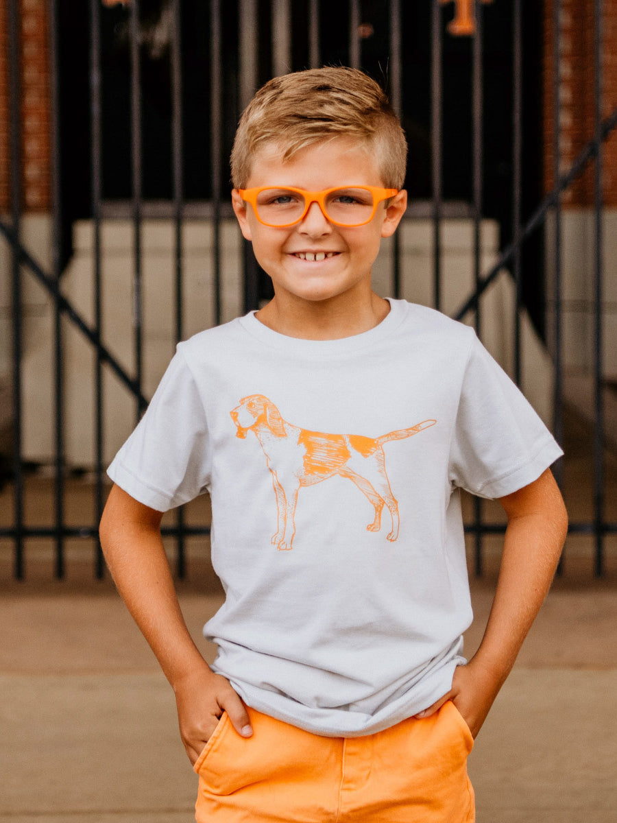 Kids Orange Smokey Dog Graphic T-Shirt