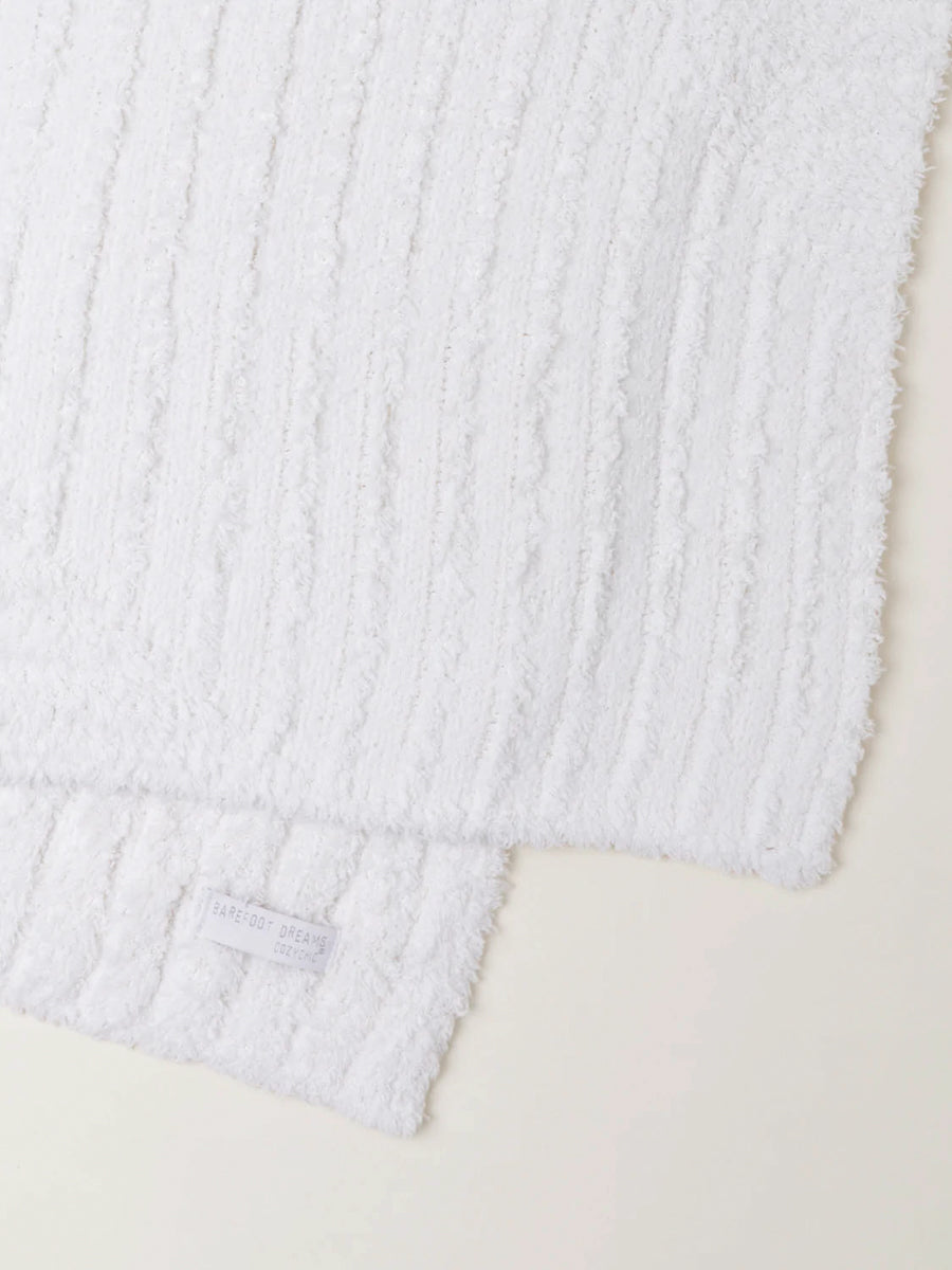 White Ribbed Barefoot Dreams Blanket