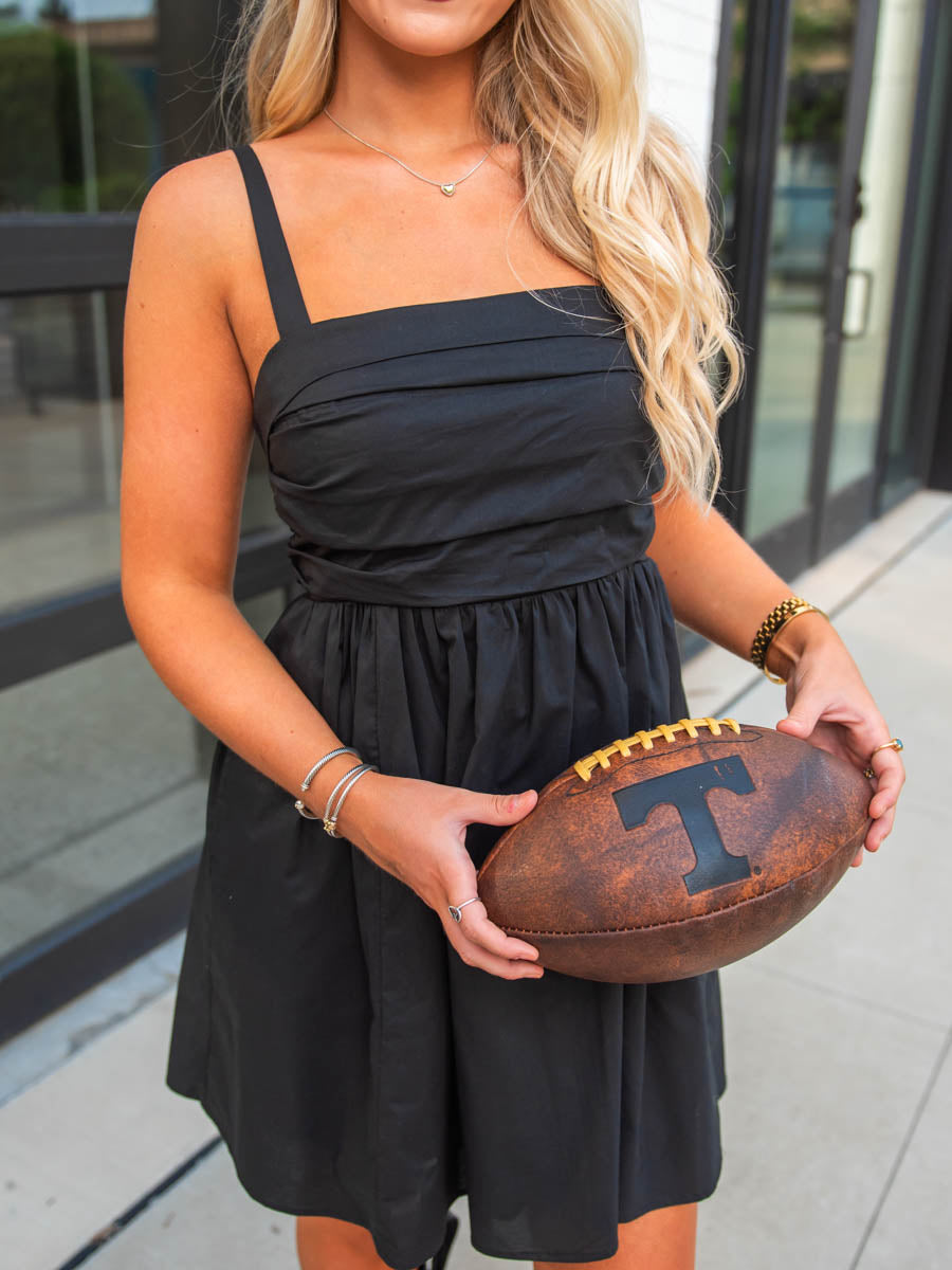 Pleated Little Black Dress
