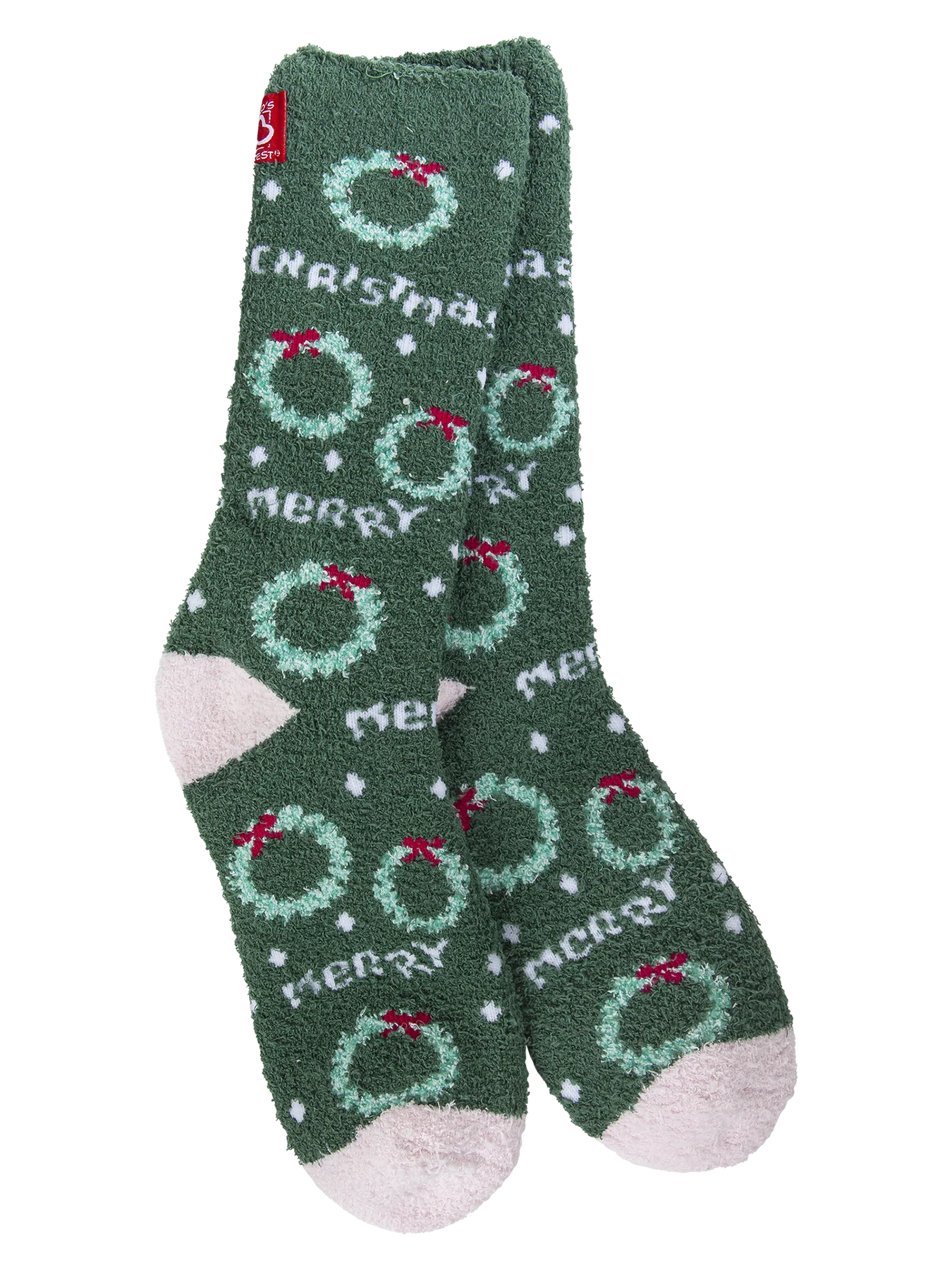 Green Christmas Wreath Socks