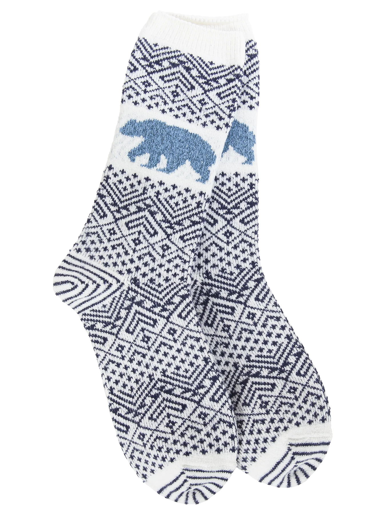 Blue print with bear socks