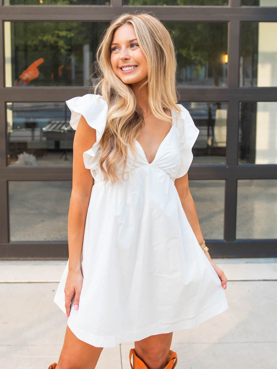 White Ruffled Dress