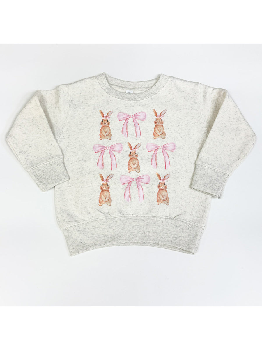 Bunnies and Bows Crew Sweatshirt, Toddler & Youth