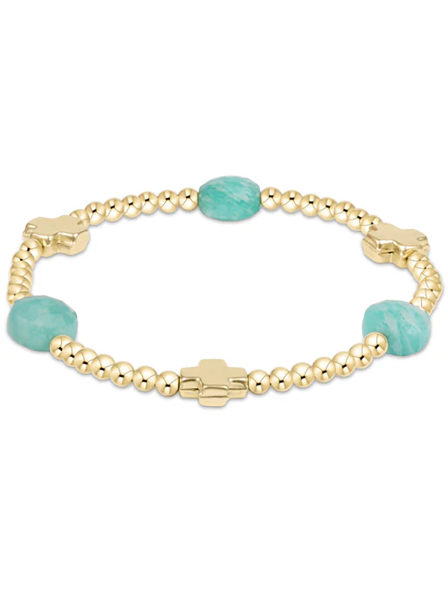 Signature Cross Admire 3mm Bead Gemstone Bracelet (11 Colors)