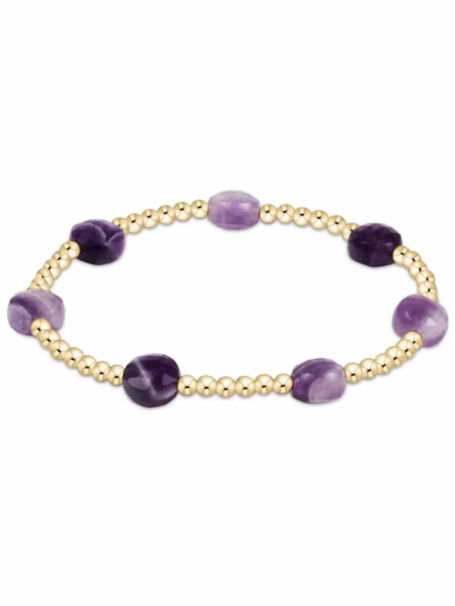 Admire Gold 3mm Bead Gemstone Bracelet, Fall/Winter (9 Colors)