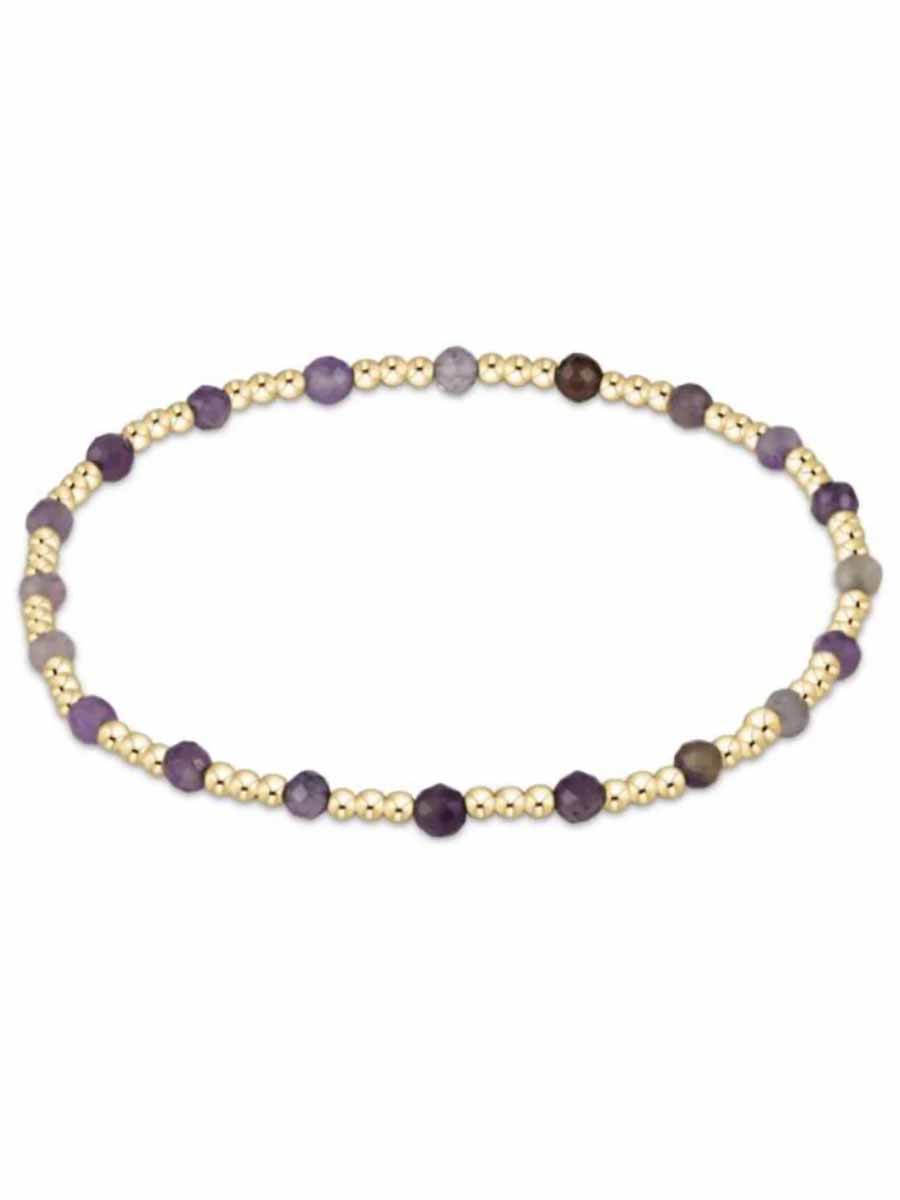 Gemstone Gold Sincerity 3mm Bead Bracelet (12 Colors)