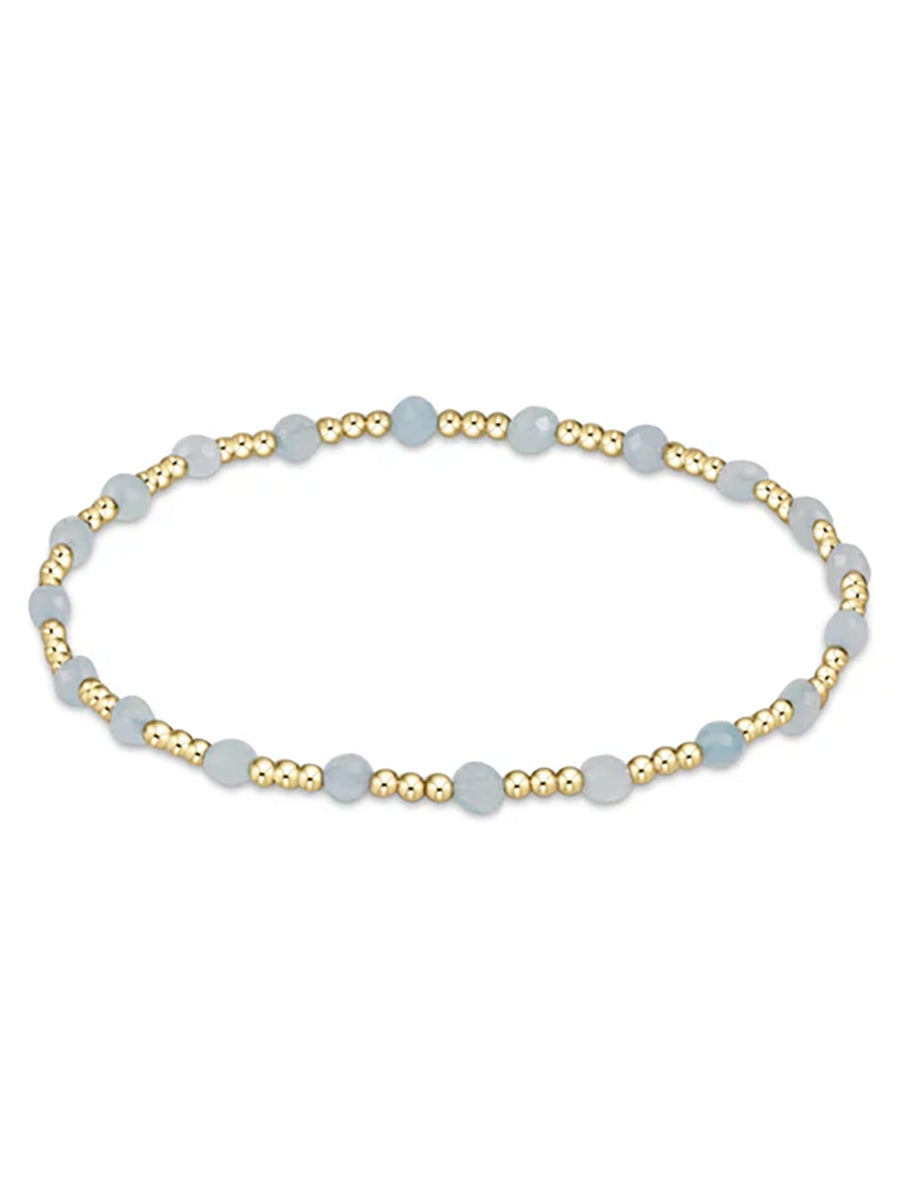 Gemstone Gold Sincerity 3mm Bead Bracelet (12 Colors)