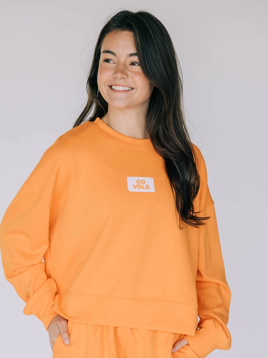 Orange Airy Crewneck w/ "Go Vols" Label