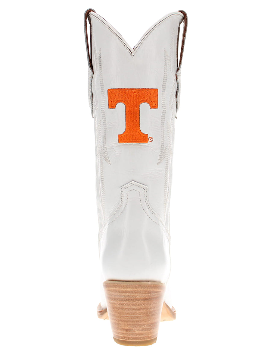 White boot with orange Power T logo
