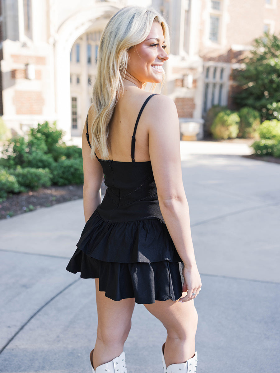 Black Ruffled Romper