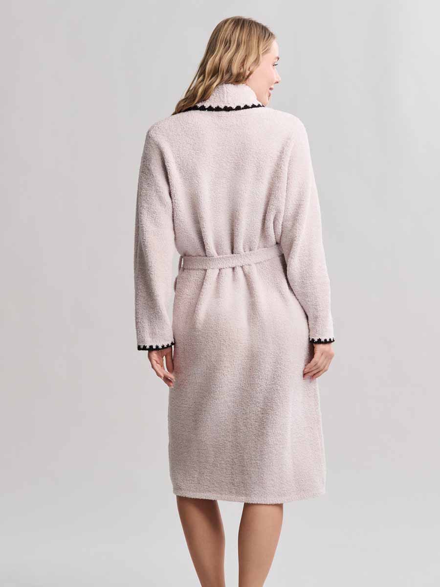 CozyChic Blanket Stitch Robe, Stone