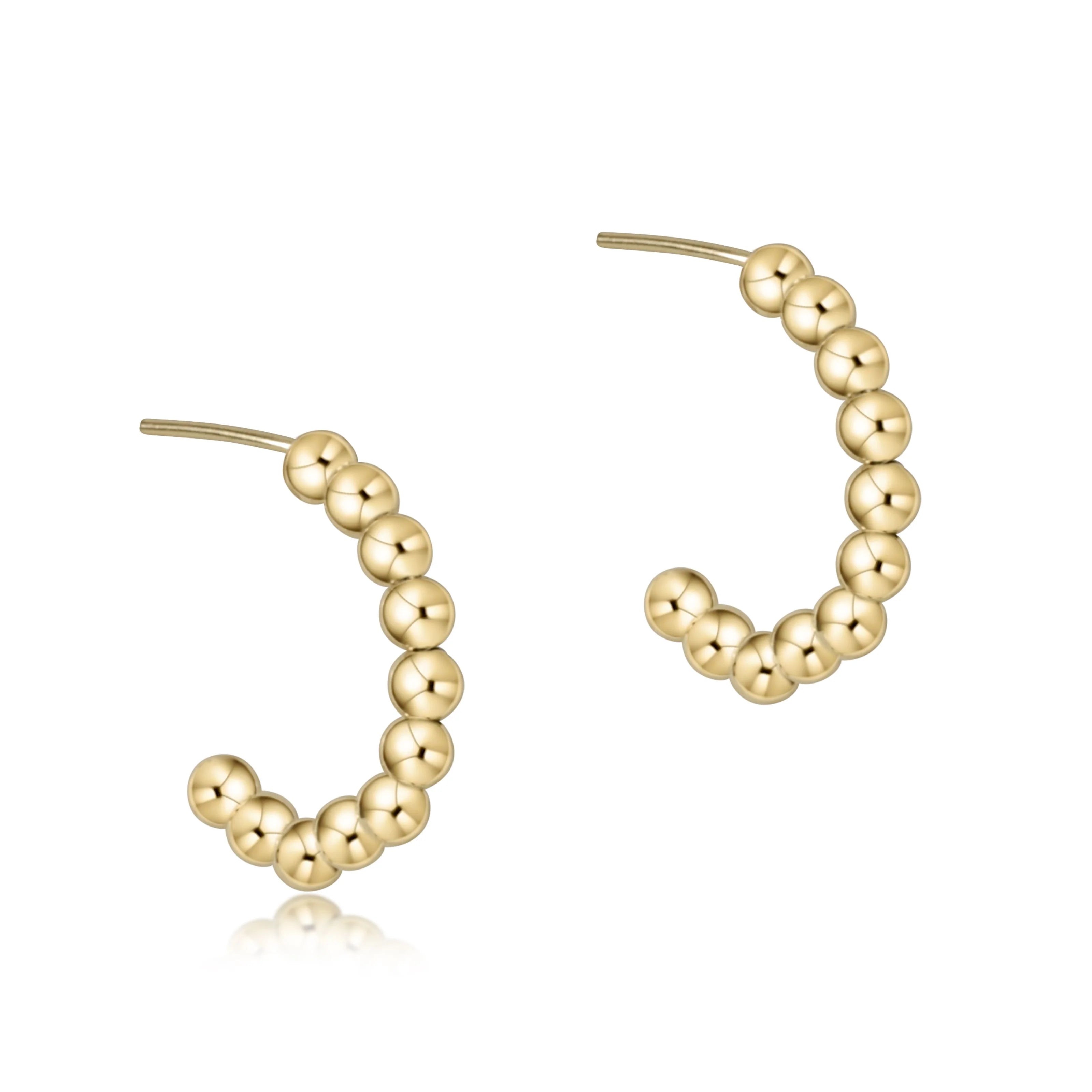 E-Newton 3mm Gold Beaded Hoops