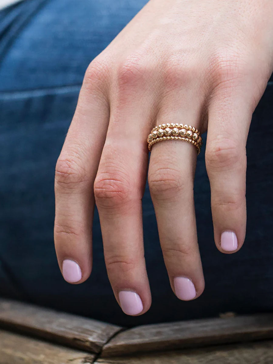 Classic Gold Bead Ring (2 Styles)