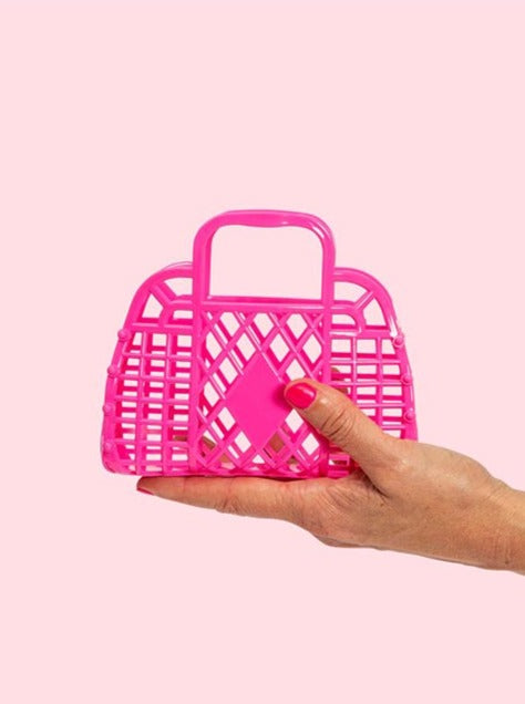 Small Pink Plastic Tote Purse