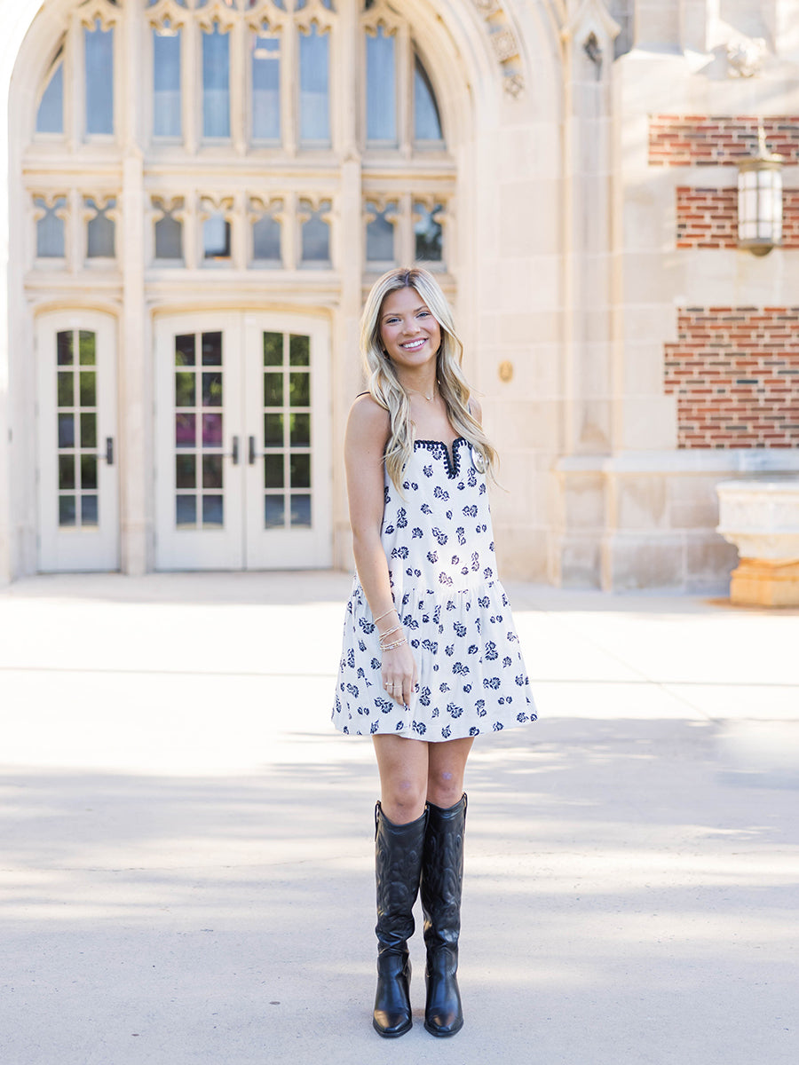 Black and White Tiered Dress