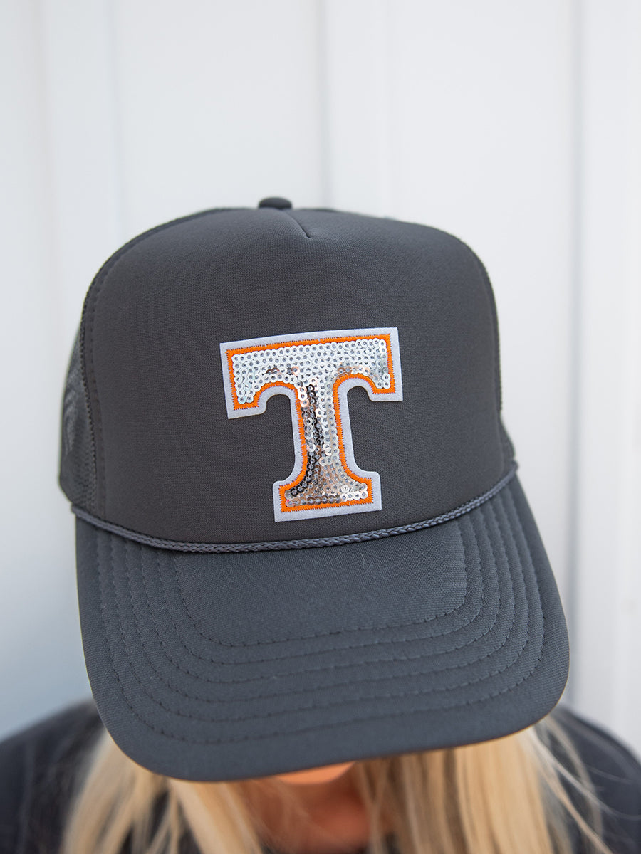 Dark Grey Sparkly Power T Cap