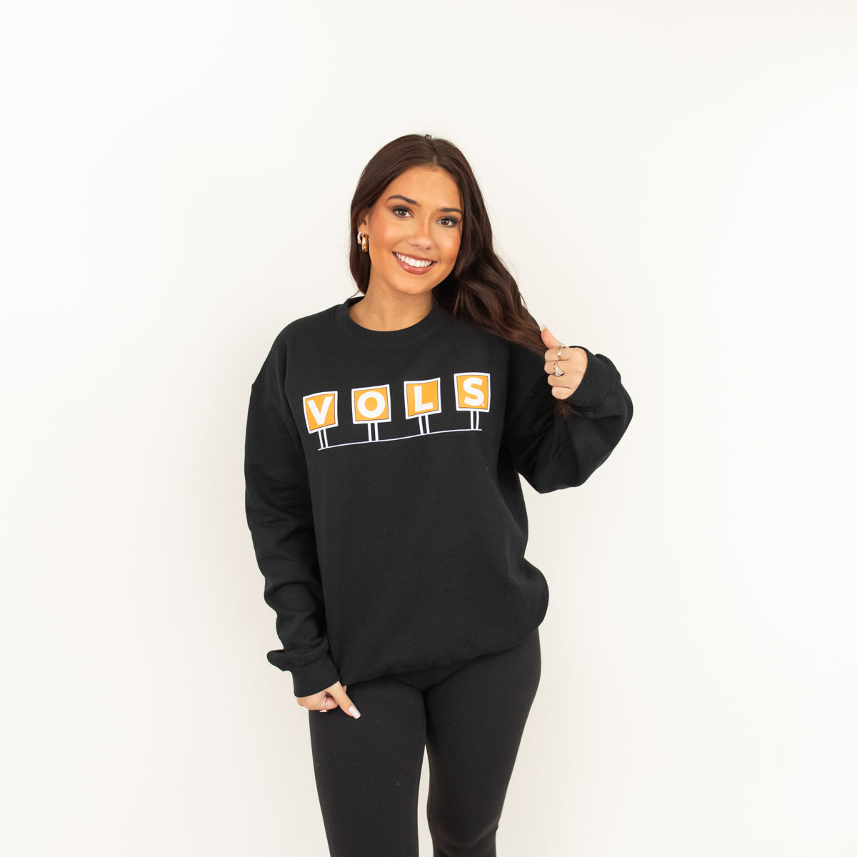 "VOLS" Stadium Sign Black Crew Sweatshirt