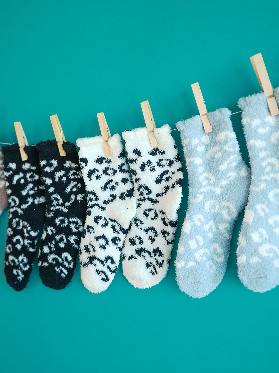 Animal Print Fuzzy Socks