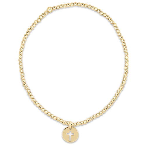 egirl Small Gold Disc Cross Bracelet