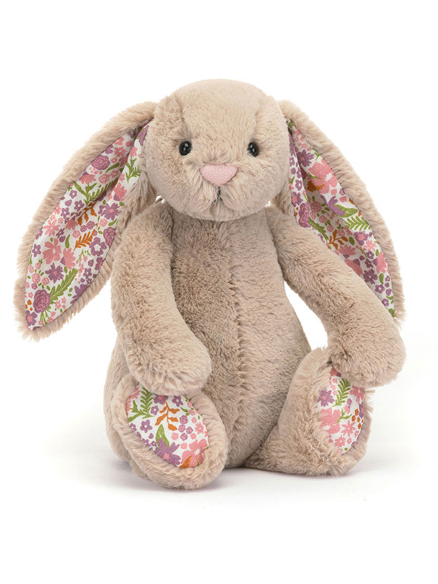 Plush Bunny with Floral inner floppy ears