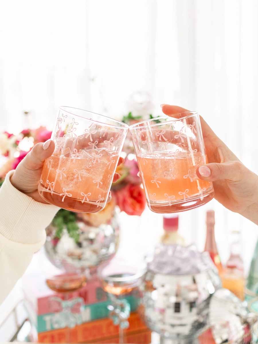 Pink Bow Cocktail Glass **Doorbuster**