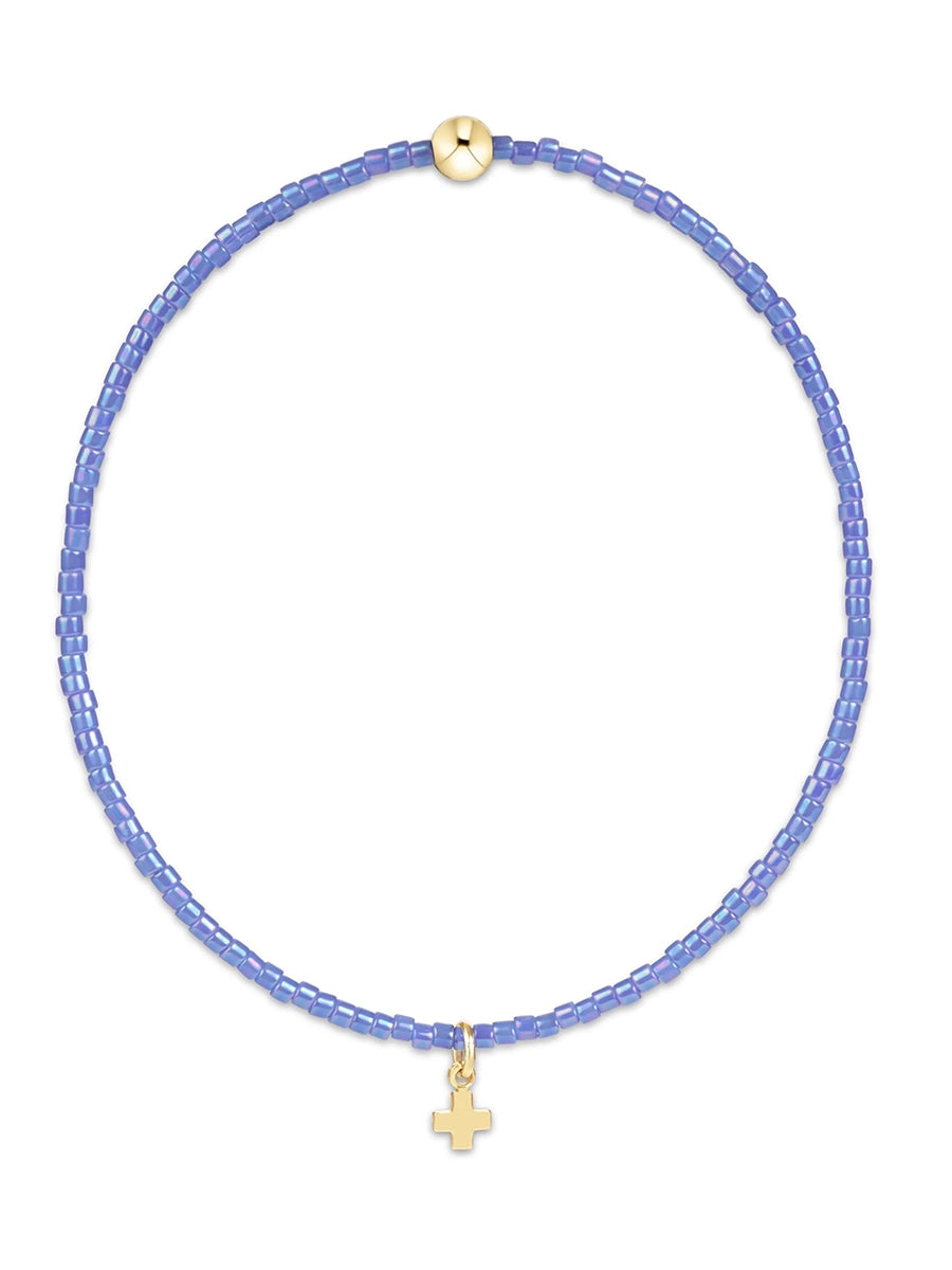 Hope Classic Signature Cross Bracelet-Small Gold Charm (12 Colors)