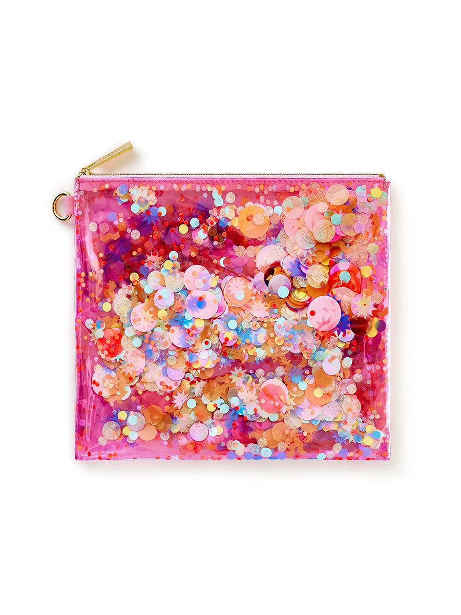 Colorful Hot Pink Confetti Clutch Purse