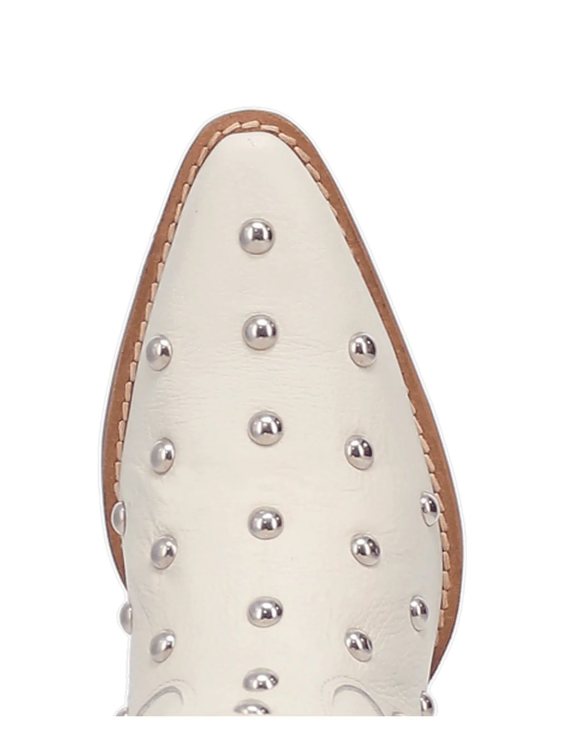 Women's Silver Studded White Boots