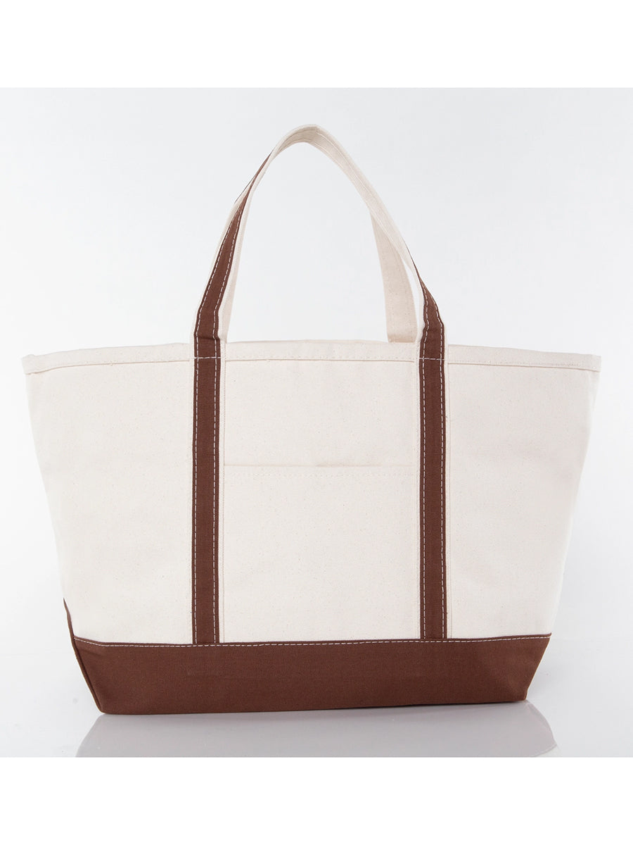 Brown Trimmed Canvas Tote