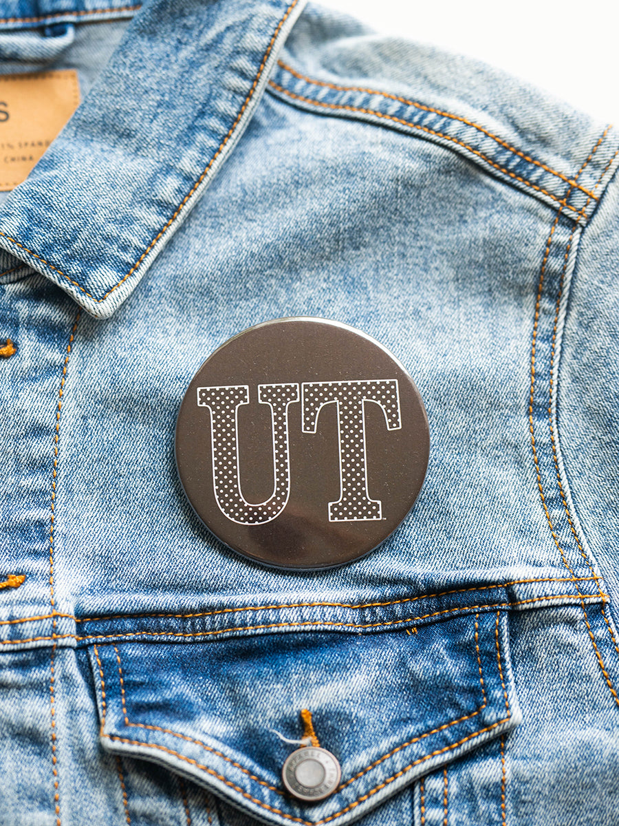 Brown UT Polk Dot Button