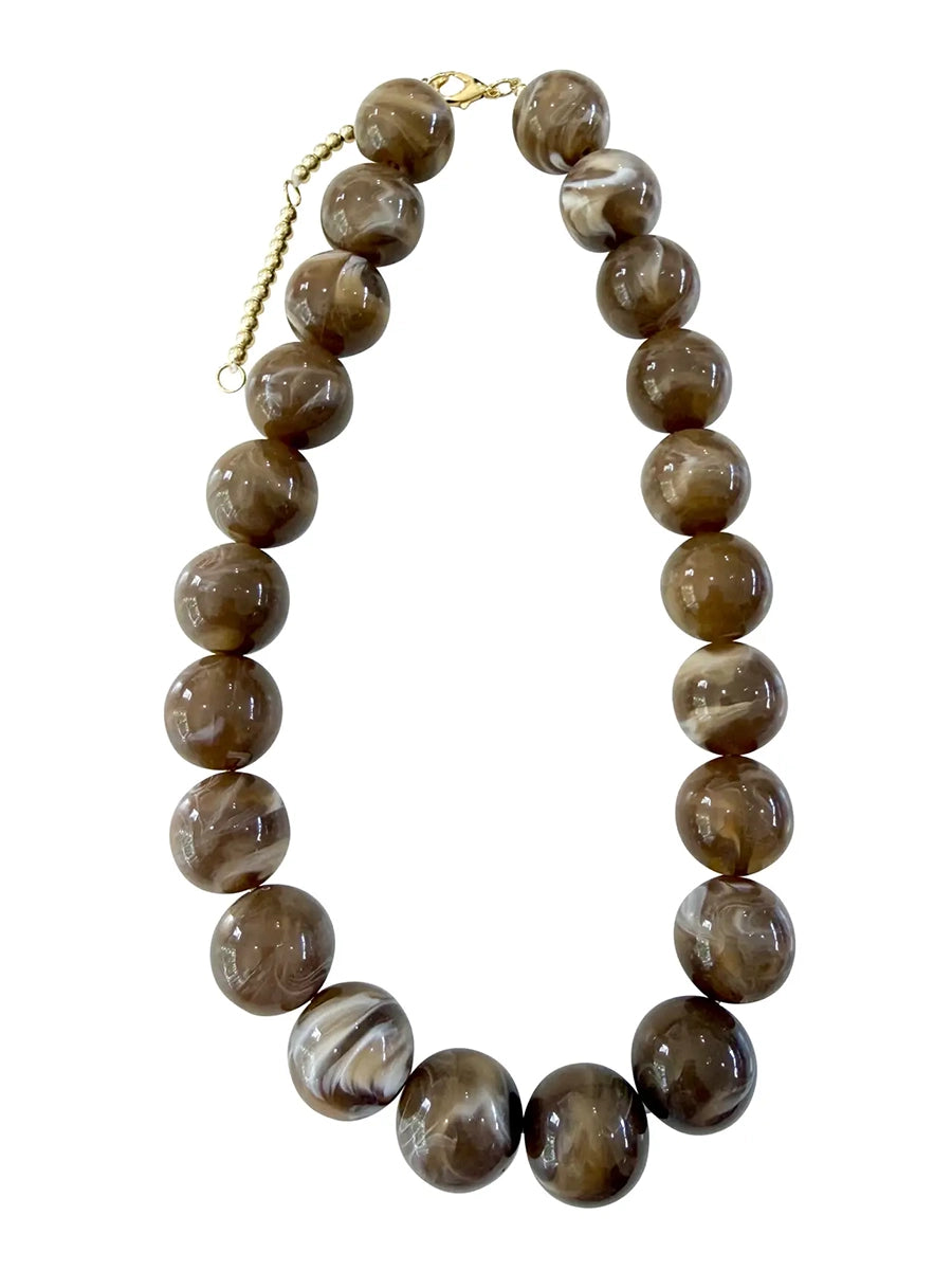 Chunky Mocha Beaded Necklace