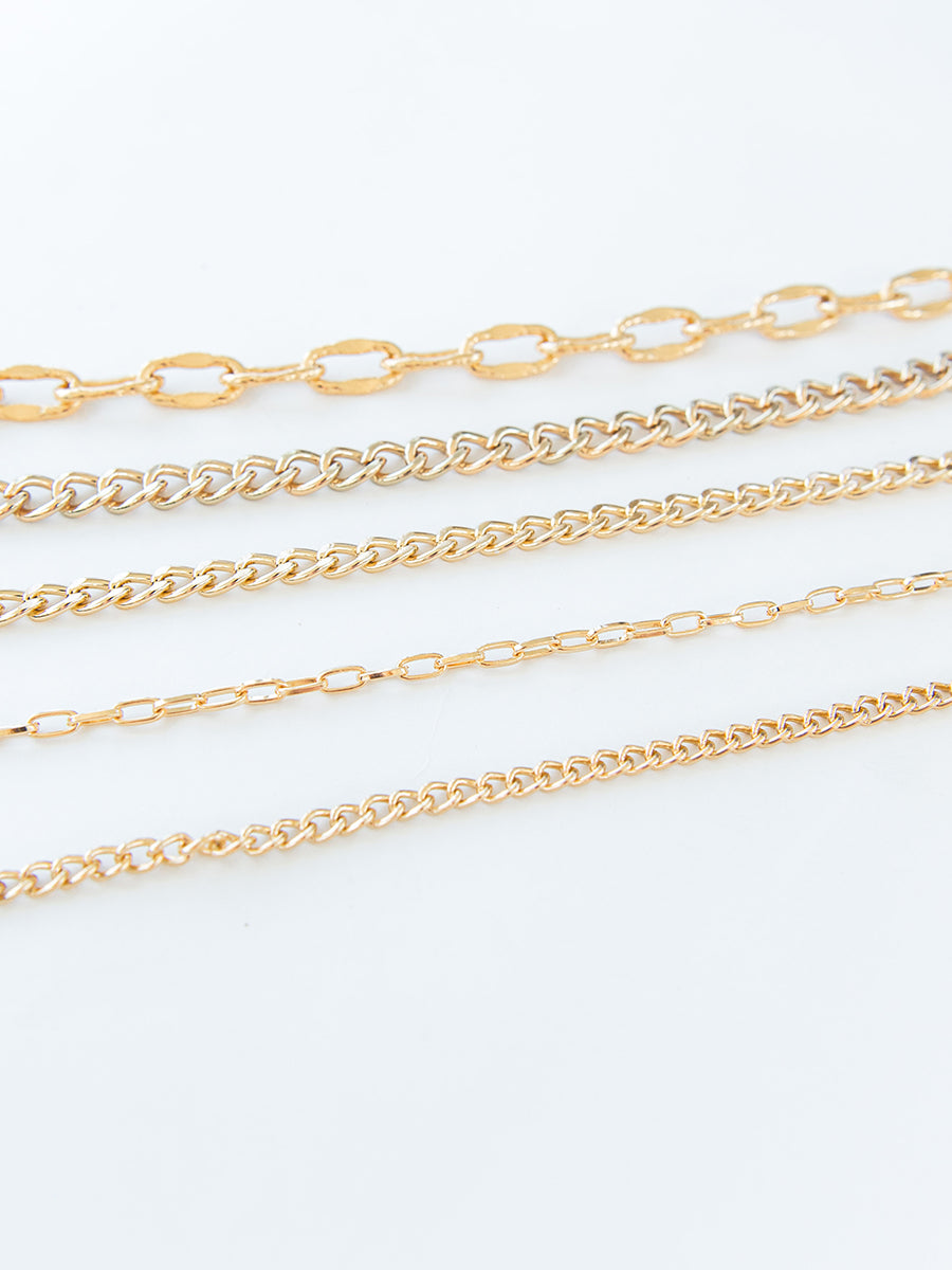 close up view of gold chains