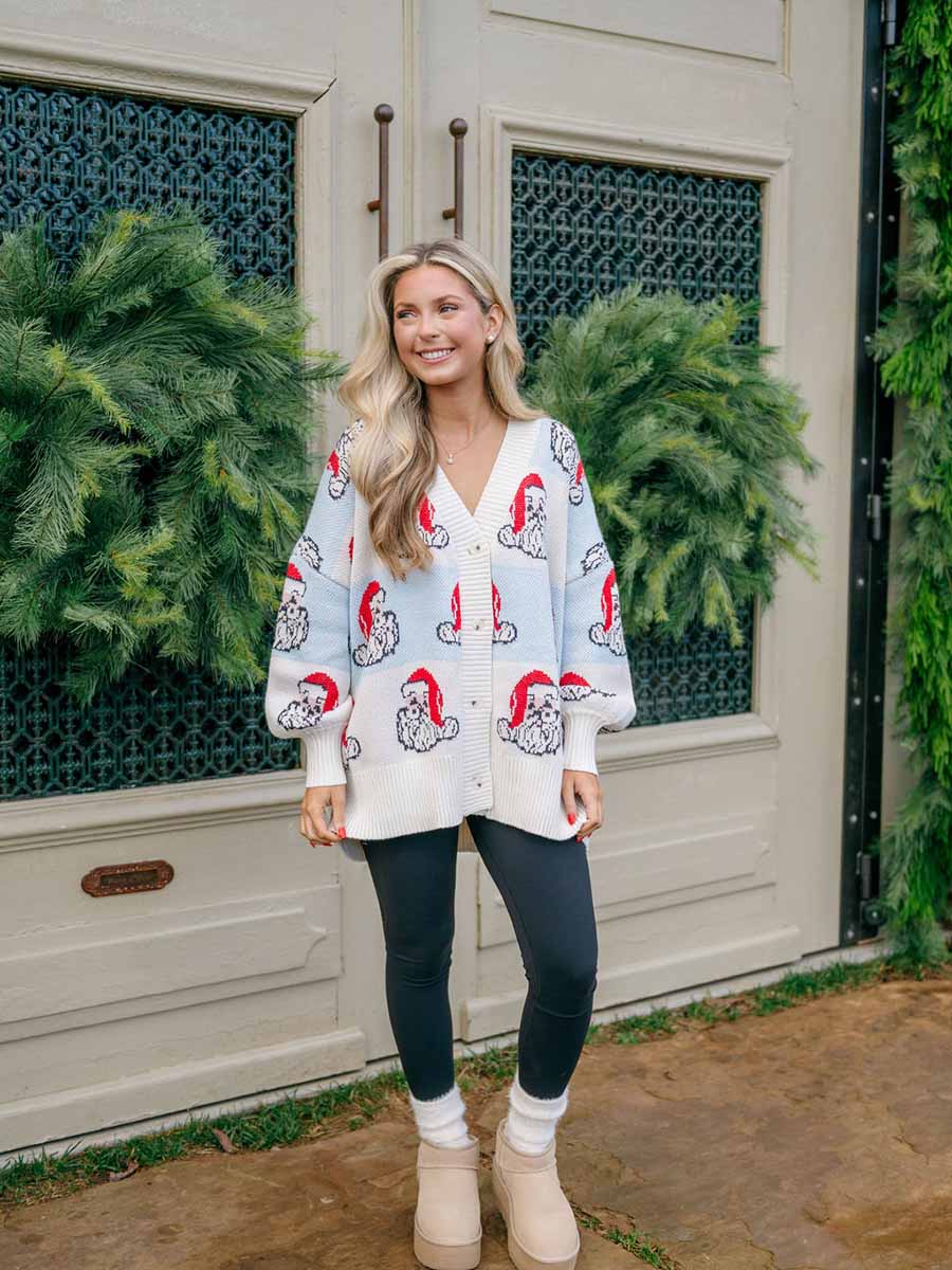Striped Santa Cardigan Sweater
