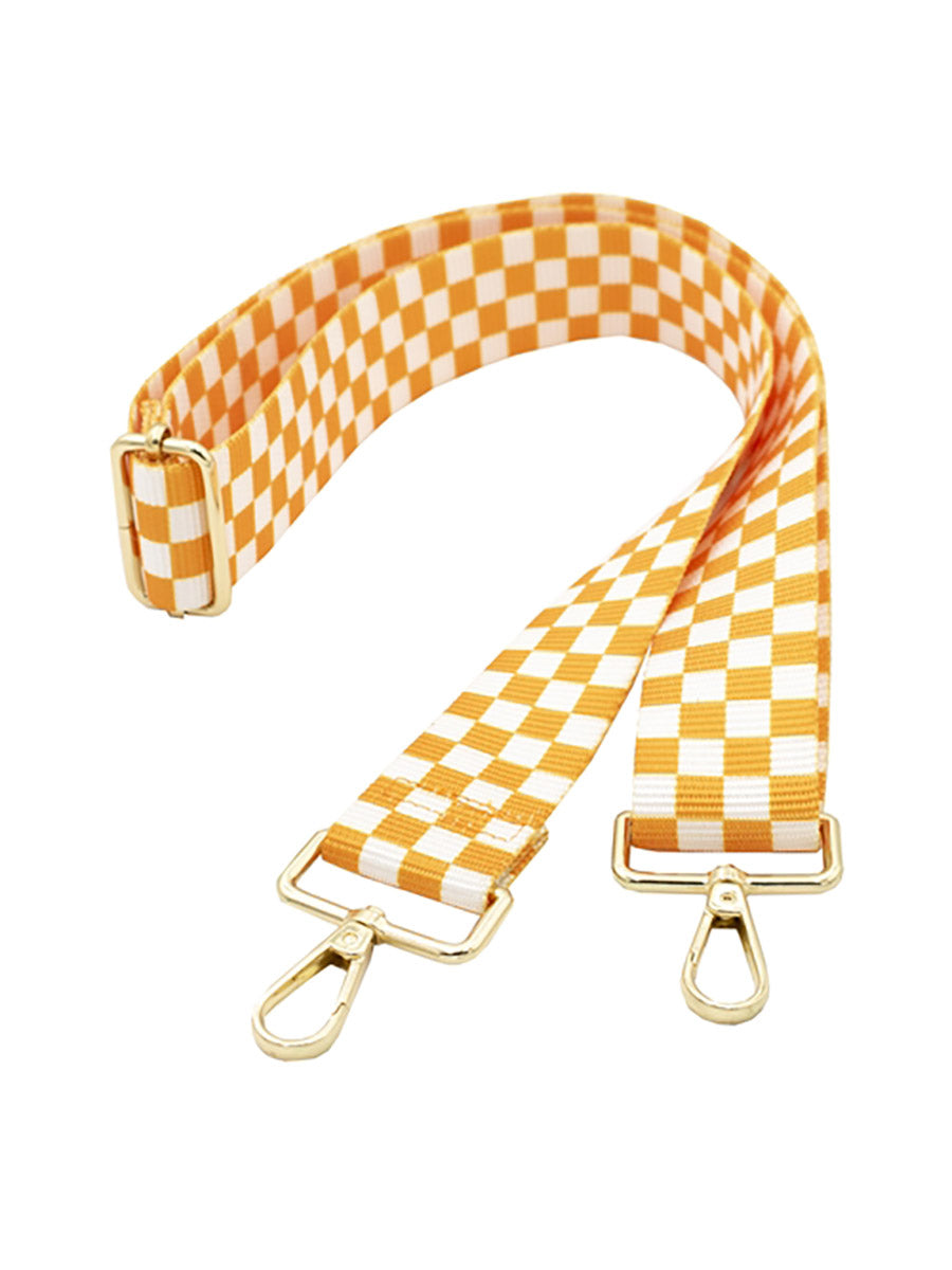 Orange & White Checkered Purse Strap