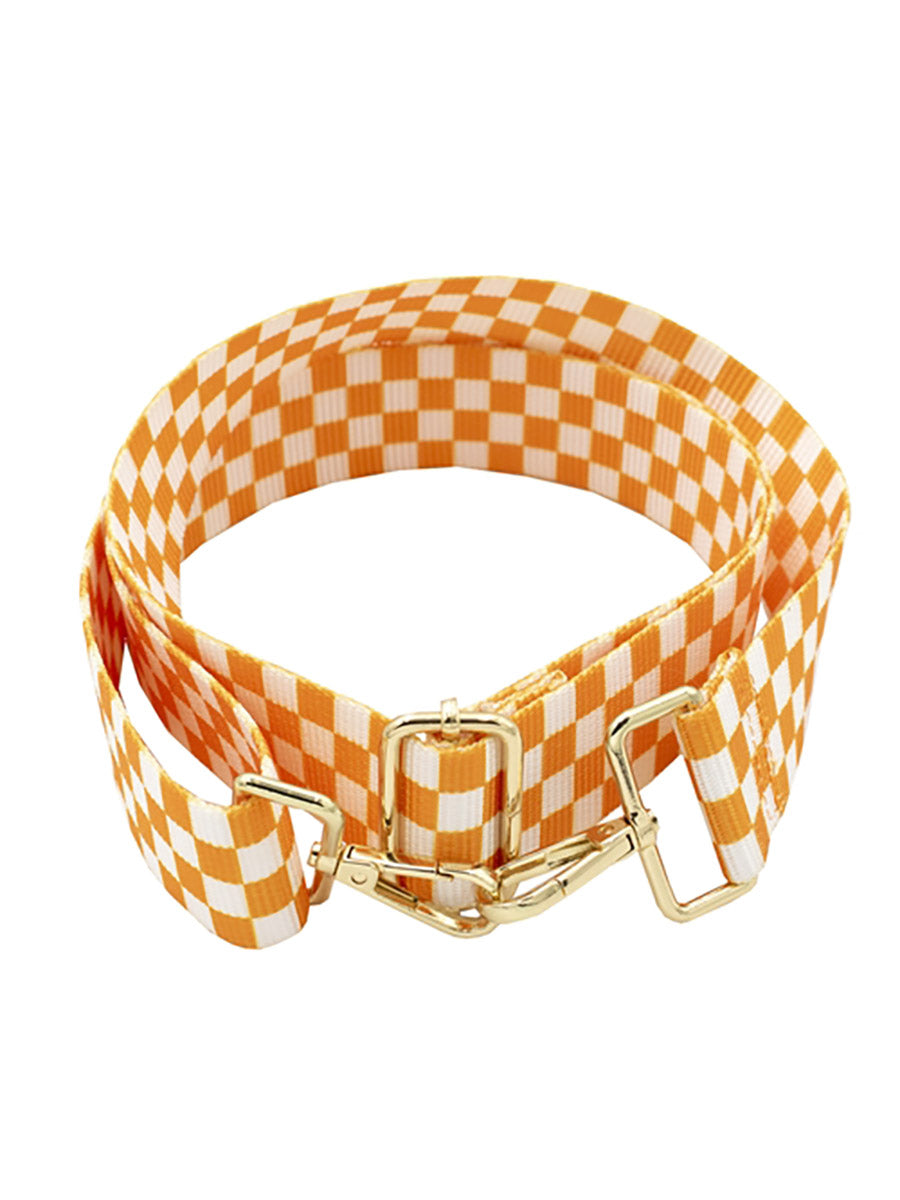 Orange & White Checkered Purse Strap