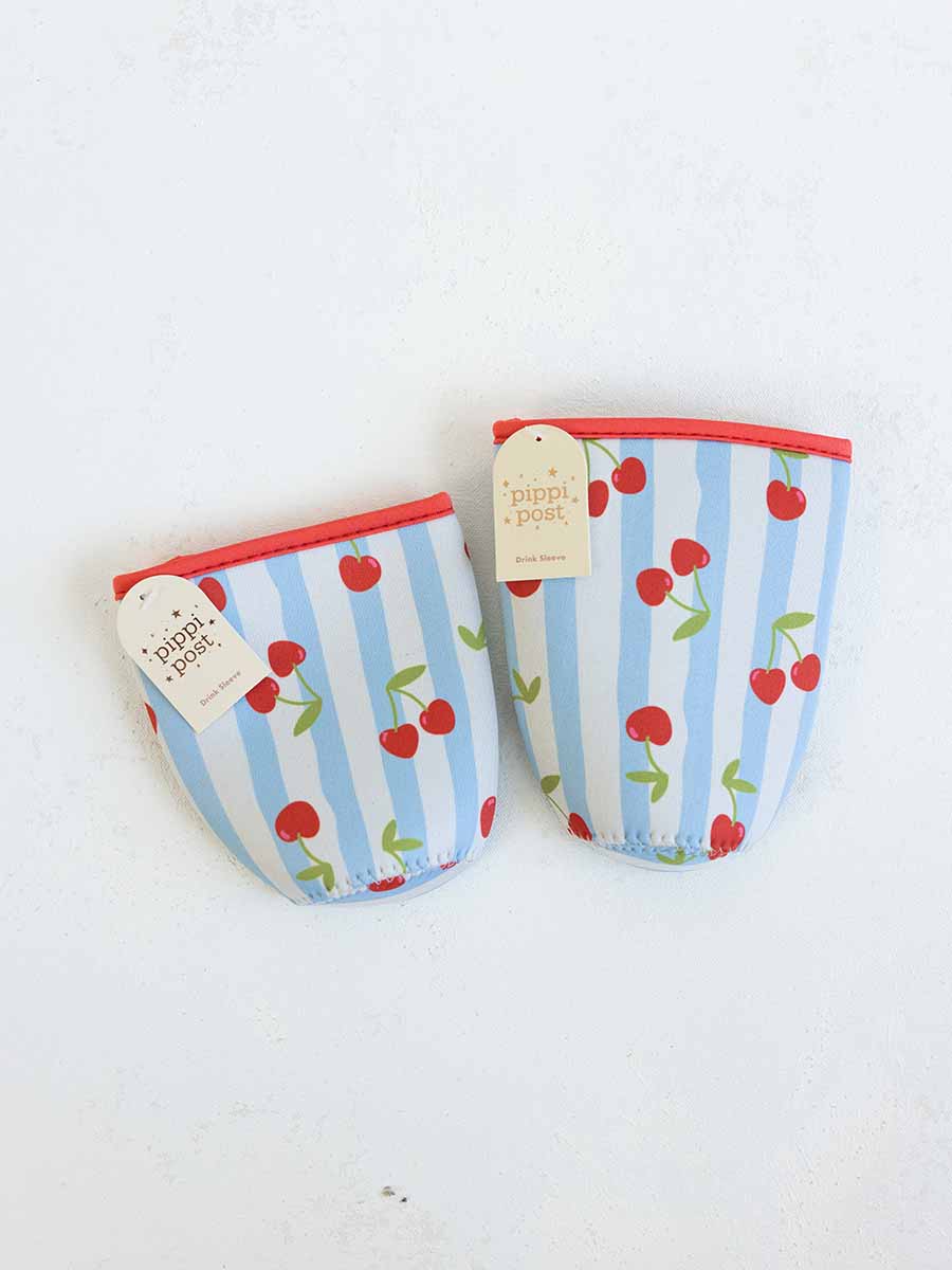 Cherry Striped Drink Sleeve (2 Sizes)