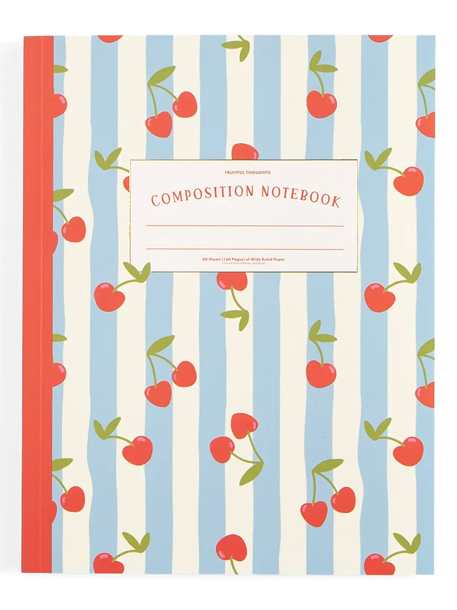 Cherry Striped Composition Notebook