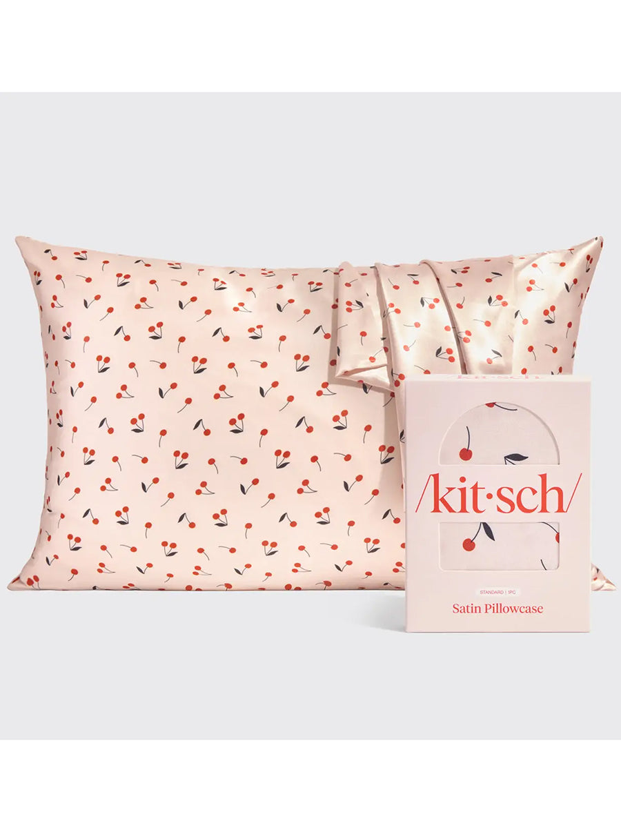Kitsch Cherry Print Standard Satin Pillowcase